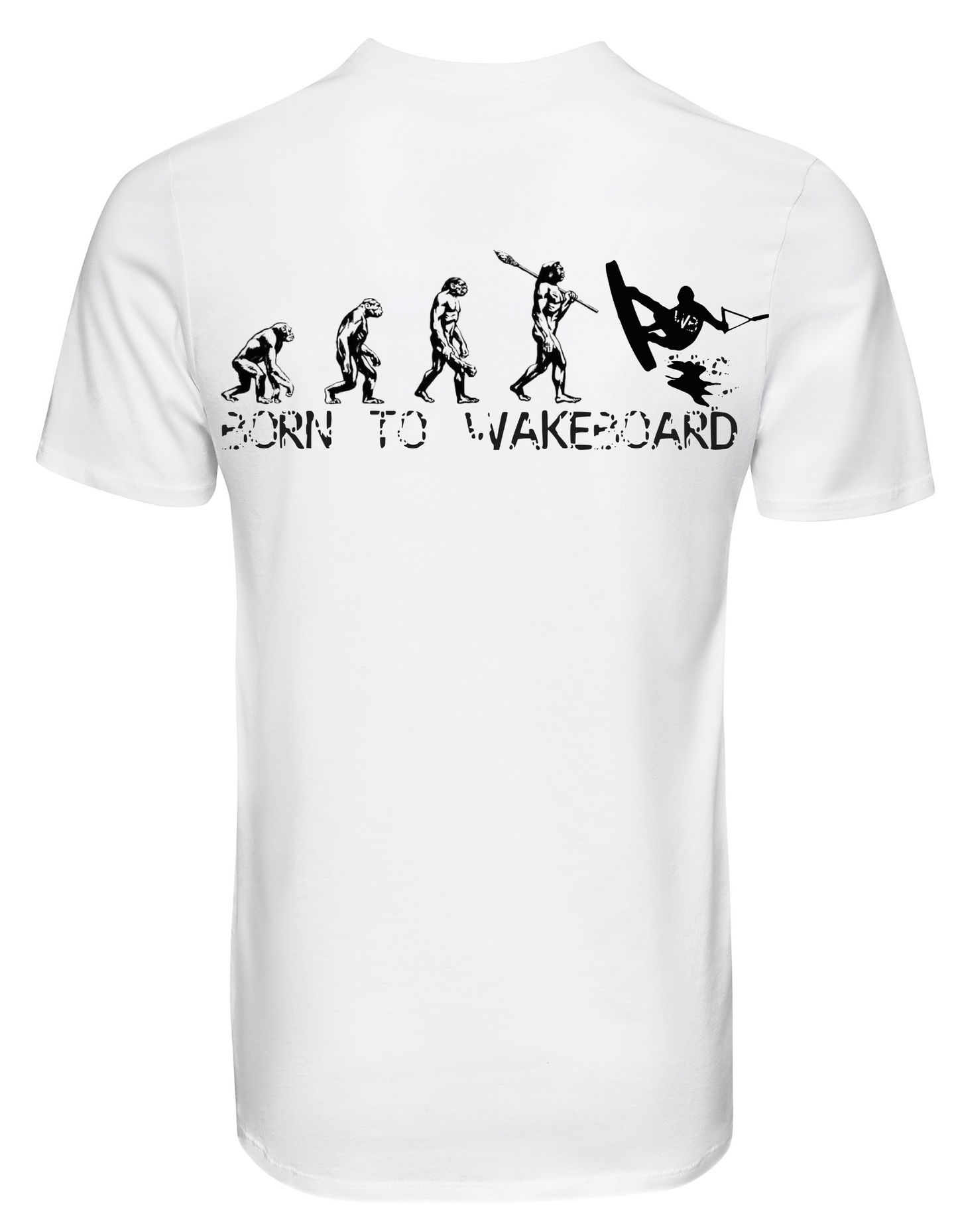 White Tee. BORN TO WAKEBOARD.