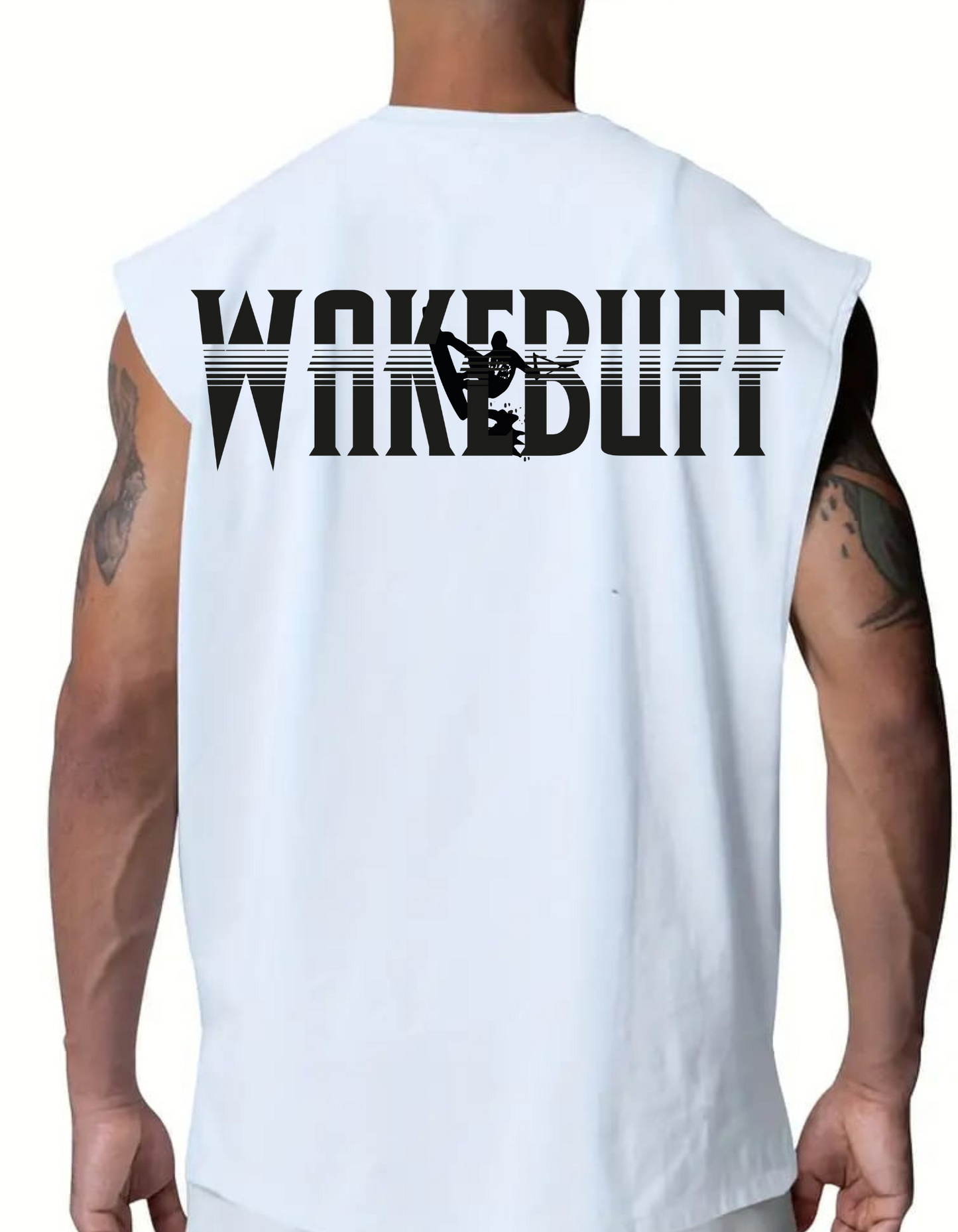 SLEEVELESS T-SHIRT. WAKEBUFF STRIPE