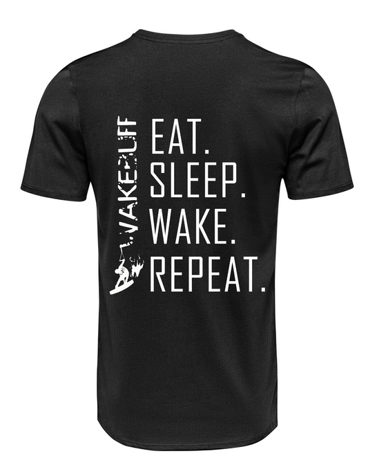 Black Tee EAT.SLEEP.WAKE.REPEAT